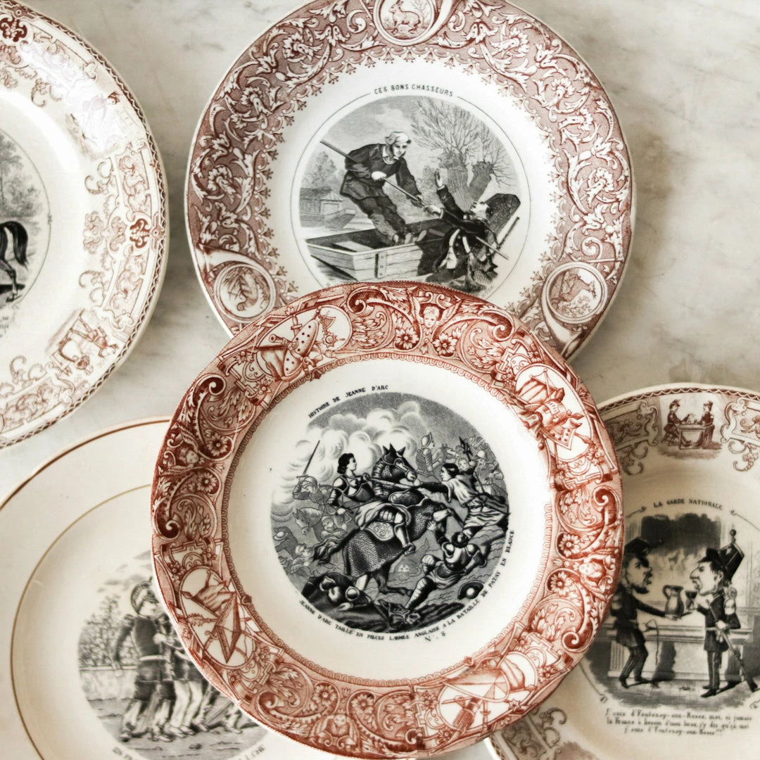 Flash Sale 🌟 Elsie Green What's New Brown Transferware Plate Eclectic Set Of 4 🛒 5 Elsie Green What's New Brown Transferware Plate Eclectic Set Of 4