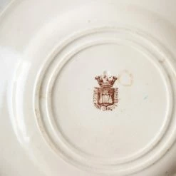 Elsie Green What's New Brown Transferware Plate Eclectic Set Of 4