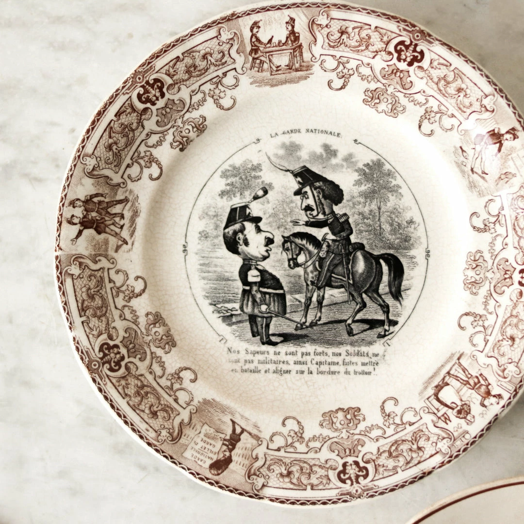 Flash Sale 🌟 Elsie Green What's New Brown Transferware Plate Eclectic Set Of 4 🛒 6 Elsie Green What's New Brown Transferware Plate Eclectic Set Of 4