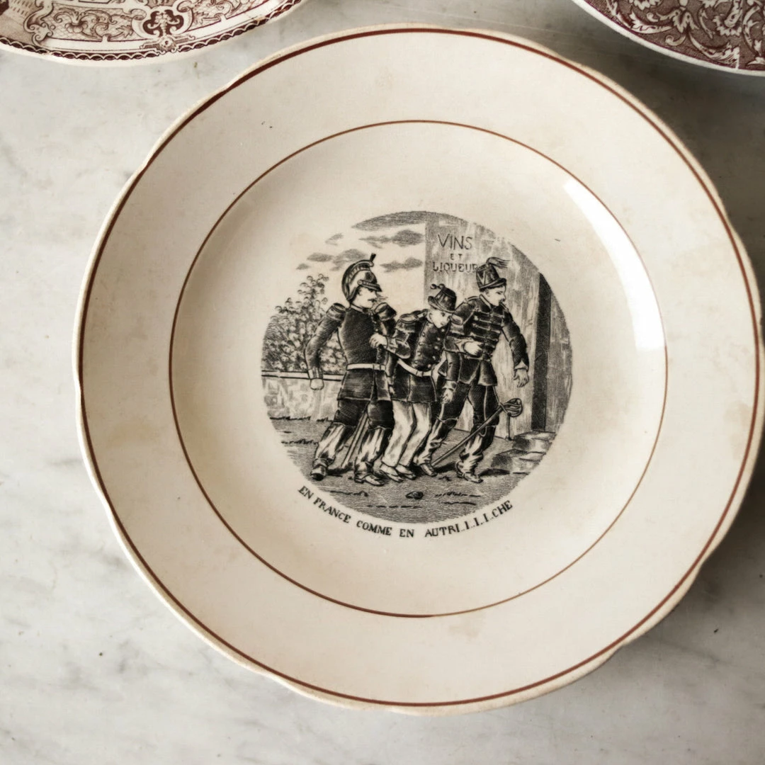 Flash Sale 🌟 Elsie Green What's New Brown Transferware Plate Eclectic Set Of 4 🛒 8 Elsie Green What's New Brown Transferware Plate Eclectic Set Of 4