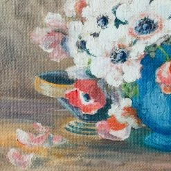Elsie Green Les Anémones Floral Oil Painting | Dated 1952