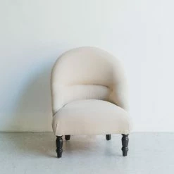 Elsie Green Pair Of Linen Crapaud Chairs