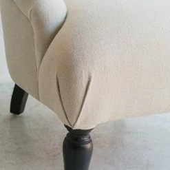 Elsie Green Pair Of Linen Crapaud Chairs