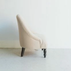 Elsie Green Pair Of Linen Crapaud Chairs