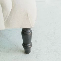 Elsie Green Pair Of Linen Crapaud Chairs