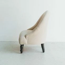 Elsie Green Pair Of Linen Crapaud Chairs