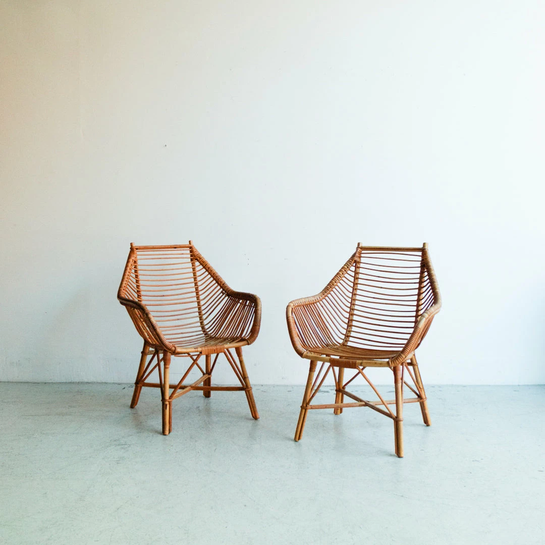 Best Sale 💯 Elsie Green What's New Pair Of Rattan Lounge Chairs 🔔 5 Elsie Green What's New Pair Of Rattan Lounge Chairs