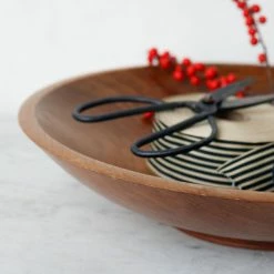 Emmeline What's New Carved Wood Bowl | Signed By Artist