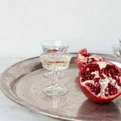 Elsie Green Hotel Silver Platter And Set Of Champagne Coupes