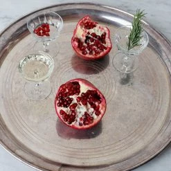 Elsie Green Hotel Silver Platter And Set Of Champagne Coupes