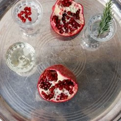 Elsie Green Hotel Silver Platter And Set Of Champagne Coupes