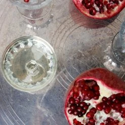 Elsie Green Hotel Silver Platter And Set Of Champagne Coupes
