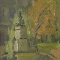 Elsie Green La Fontaine De Lyon Landscape Oil Painting