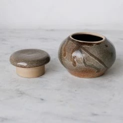 Elsie Green Stoneware Pot With Lid | Signed By Artist