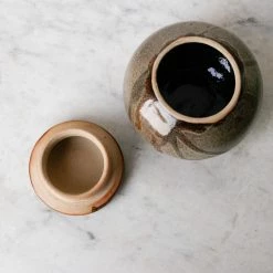 Elsie Green Stoneware Pot With Lid | Signed By Artist