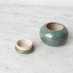 Elsie Green What's New Stoneware Pot With Lid | Stamped With Artist Insignia