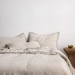 Budget 😀 Elsie Green Pair Of Piped Linen Pillowcases What's New 🌟 16 Elsie Green Pair Of Piped Linen Pillowcases What's New