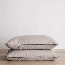 Budget 😀 Elsie Green Pair Of Piped Linen Pillowcases What's New 🌟 17 Elsie Green Pair Of Piped Linen Pillowcases What's New