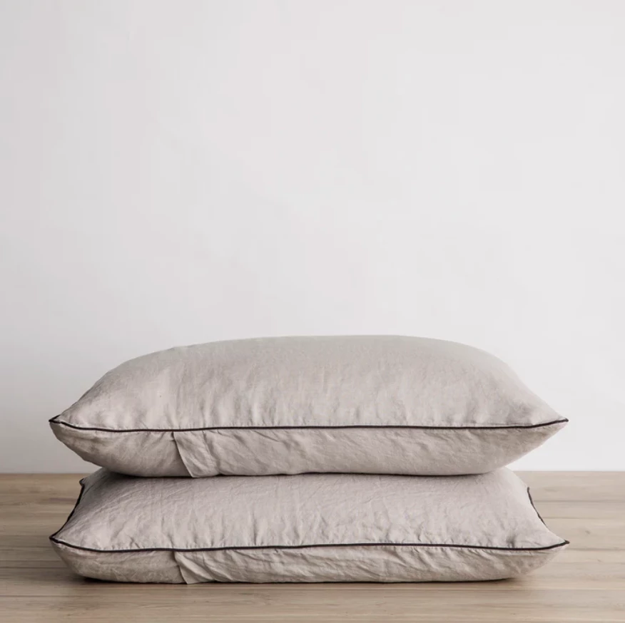 Budget 😀 Elsie Green Pair Of Piped Linen Pillowcases What's New 🌟 9 Elsie Green Pair Of Piped Linen Pillowcases What's New