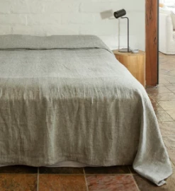 Elsie Green Chambray Linen Bed Cover What's New