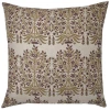 Elsie Green Linen Block Printed Pillow Cover | Fleur Saffron