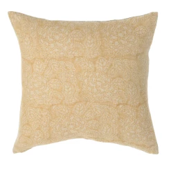 Elsie Green Linen Block Printed Pillow Cover | Sicily Mustard What's New