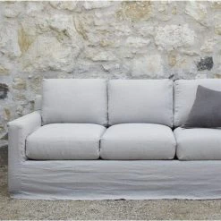 Elsie Green Chic & Comfy Slipcovered Sofa Furniture