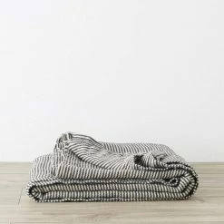 Elsie Green Textiles Ellis Stripe Linen Bed Cover