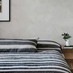 Elsie Green Enzo Stripe Linen Bed Cover What's New
