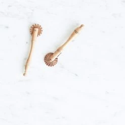 Vintage Pair Of Fluted Wood Pastry Cutters What's New