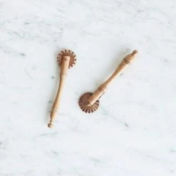 Vintage Pair Of Fluted Wood Pastry Cutters What's New