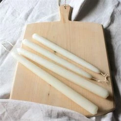 Elsie Green Pair Of Natural Beeswax Tapers