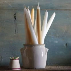 Elsie Green Pair Of Natural Beeswax Tapers