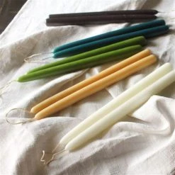 Elsie Green Pair Of Natural Beeswax Tapers