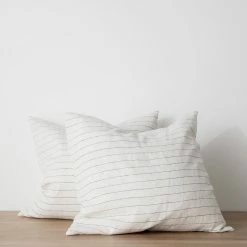 Elsie Green Textiles Pair Of Washed Linen Euro Shams