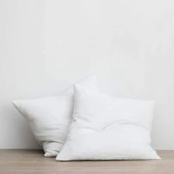 Elsie Green Textiles Pair Of Washed Linen Euro Shams