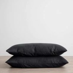 Elsie Green Pair Of Washed Linen Pillowcases