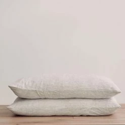 Elsie Green Pair Of Washed Linen Pillowcases