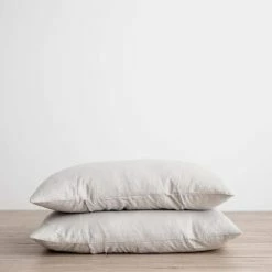 Elsie Green Pair Of Washed Linen Pillowcases