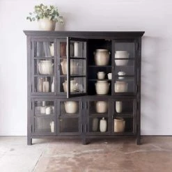 Custom Furniture Reclaimed Wood Window Pane Cabinet