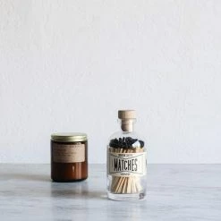 Elsie Green Scented Candle And Bottle Of Matches Decor