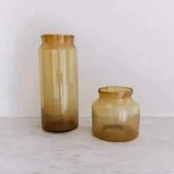 Henrick Monique Tall Amber Blown Glass Pickling Jar