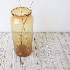 Henrick Monique Tall Amber Blown Glass Pickling Jar