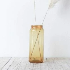 Henrick Monique Tall Amber Blown Glass Pickling Jar