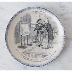 Elsie Green Vintage Blue Rim Transferware Plates Eclectic Set Of 4